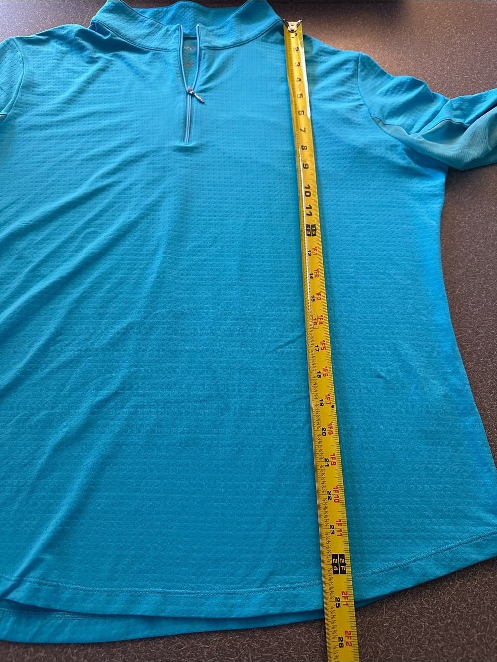 IBKÜL IceFil UPF 50+ Long Sleeve Quarter Zip Golf Sun Shirt Turquoise XL - Picture 6 of 10